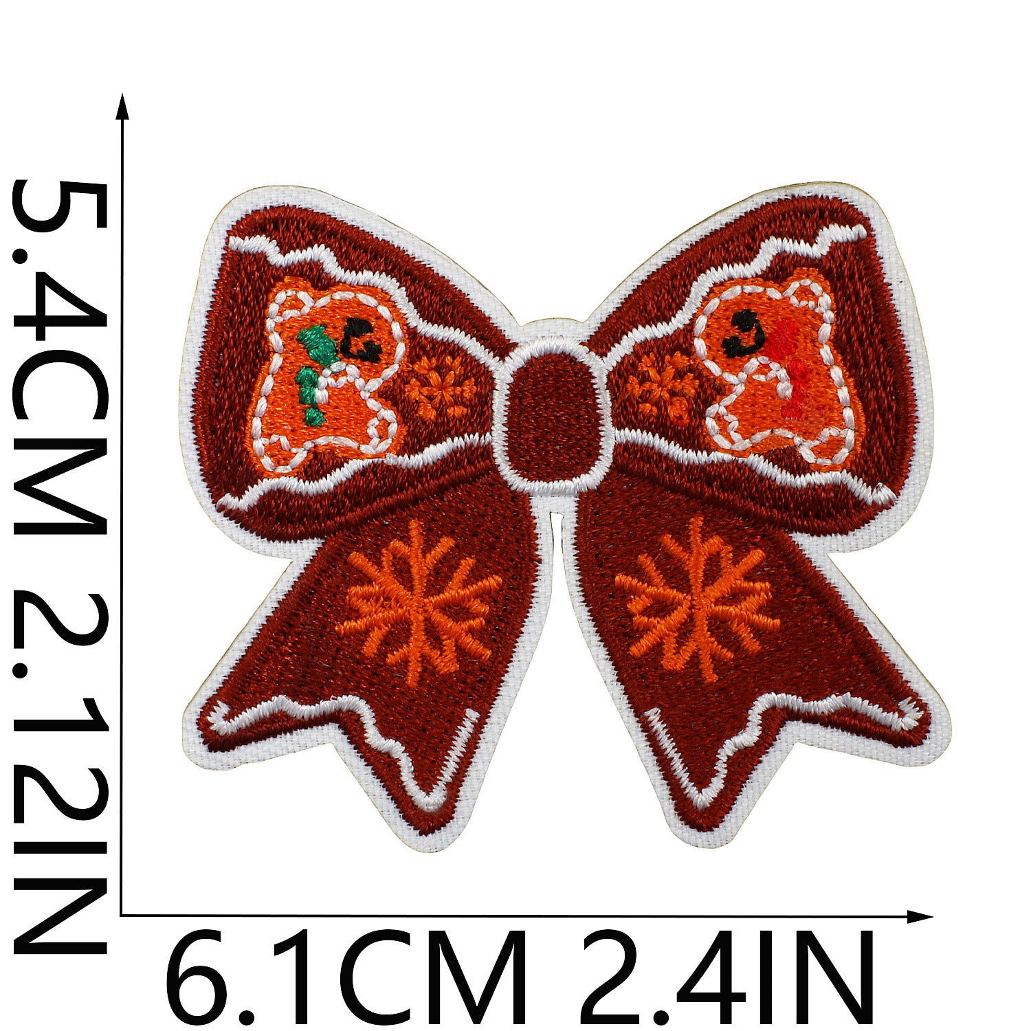 Wholesale Christmas Bow Theme Embroidered Cloth Patch Elk Bow Patch